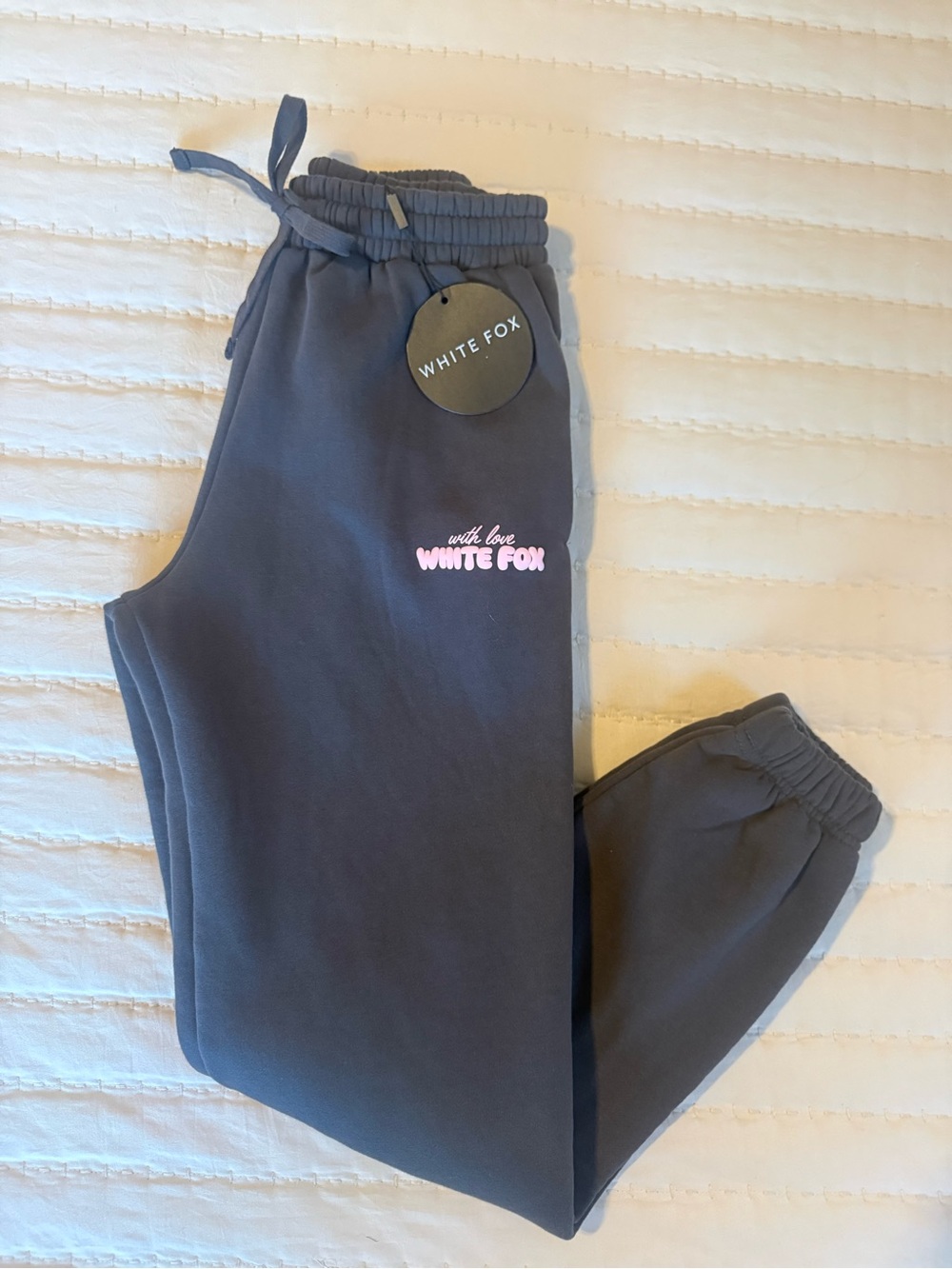 White Fox With Love In The Moment Sweatpants Charcoal XXS NWT